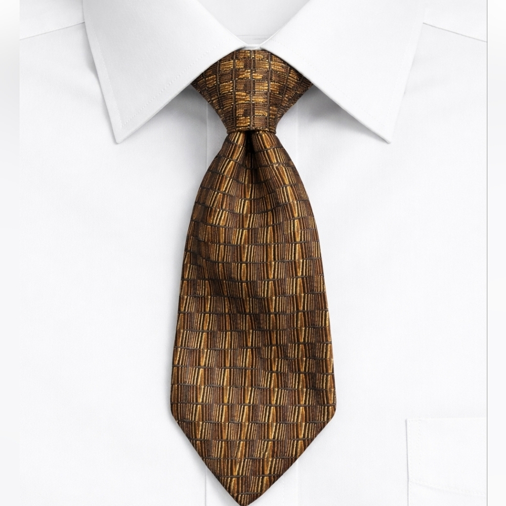 Vtg PAVONE Basketweave Psychedelic Geometric Silk Tie